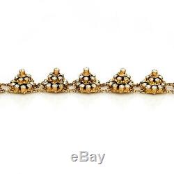 Antique Vintage Art New Gold Wash Faceted Quartz Russian Princess Necklace
