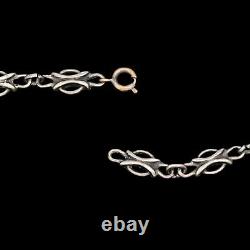 Antique Vintage Art New Sterling 925 Silver Rococo Chic Link Chain Necklace