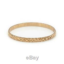 Antique Vintage Art Nouveau 14k Gold Filled Gf Chased Wedding Stacking Bracelet