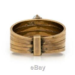 Antique Vintage Art Nouveau 14k Rose Gold Opal Stacking Five Ring Ring Sz 7.5