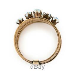 Antique Vintage Art Nouveau 14k Rose Gold Opal Stacking Five Ring Ring Sz 7.5