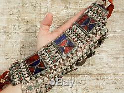 Antique Vintage Art Nouveau Sterling Silver Afgani Kuchi Fashion Choker Necklace