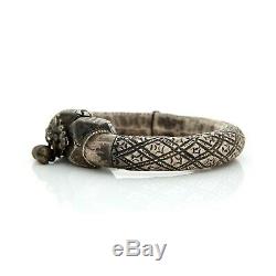 Antique Vintage Art Nouveau Sterling Silver Bedouin Yemeni Giant Bracelet