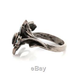 Antique Vintage Art Nouveau Sterling Silver Russian Filigree Enamelled Ring Sz 5.5
