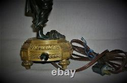 Antique Vintage Bronze Brass French Art New Semi-nude Lady Figurated Lamp