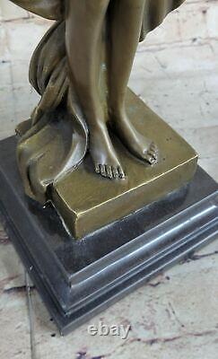 Antique Vintage Style Art Deco Nouveau Spelter Bronze Woman Sculpture Statue