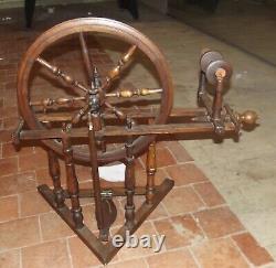 Antique Wheel France Spinning Wheel Big Wheel 17 Incomplete Deco Vintage Wool