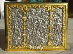 Antique silver and gilded bronze box case ERHARD & SOHNE Germany vintage