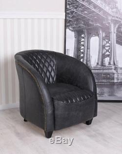 Armchair Leather Armchair Retro Vintage Sofa Art Deco Lounge Chair Relax