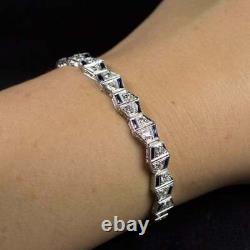 Art Deco 8.00 Ct Diamond Sapphire Vintage Bracelet Women's Bracelet 14k White Or On