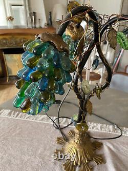 Art Deco Lamp Murano Bronze And Vintage Glass In Art Nouveau Style