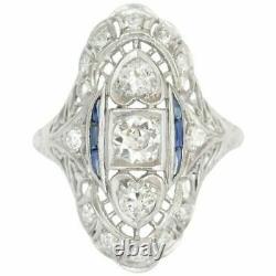 Art Deco Vintage Zircone Silver Ring