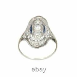 Art Deco Vintage Zircone Silver Ring