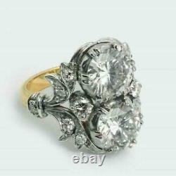 Art Deco White Large Diamond 925 Silver Vintage Engagement Ring
