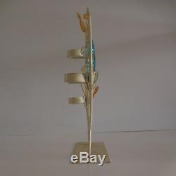 Art Glass Candlestick Metal Candle Holder Sculpture New Vintage Art Deco Handmade