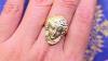 Art Nouveau Head Style Of Medusa Vintage Ring 14k Gold Diamond