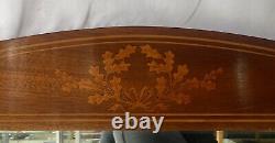 Art Nouveau Mahogany Vintage Faceted Mirror 71.5 X 46 CM Antique with Marquetry