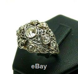 Art Nouveau Ring 10 Years Liberty Massif Gold 18 Kt Vintage Natural Diamonds