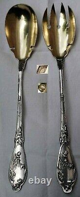 Art Nouveau Salad Cutlery In Silver Massif Stamp Of Boulenger Orfèvre