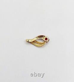 'Art Nouveau Style 18k Pendant Adorned with Vintage Ruby and Diamond'