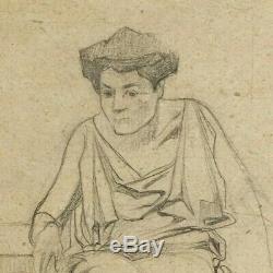 Art Nouveau Vintage Drawing Drawing Old Old Woman By Lucien Pouzaygues