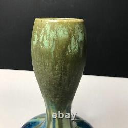 Art Nouveau signed Pierrefonds N°546 vintage art deco stoneware crystallization vase