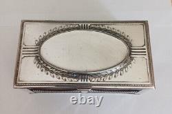 Art Nouveau silver-plated metal and wood box signed Orivit 3094 Jugendstil vintage