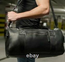 Bag Leather Genuine Travel Men Polochon Suitcase Gym Weekend S Nine Night New Us