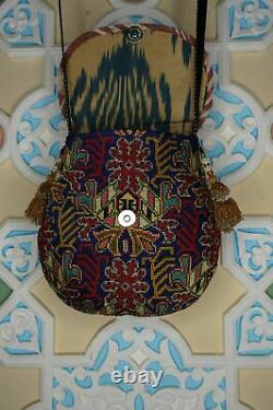 Bandoulière Embroidered Handbag Handbag Rabat Flat Silk Little Point