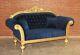 Baroque Sofa Chair Upholstered Furniture Antique Solid Style Vintage Art Blue