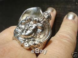Beautiful And Imposing Vintage Ring Art Nouveau Spirit / Sterling Silver / T. 59/27 Gr