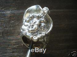 Beautiful And Imposing Vintage Ring Art Nouveau Spirit / Sterling Silver / T. 59/27 Gr