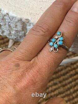 Beautiful Old Art Ring New Silver Turquoises Antique Vintage Silver Ring