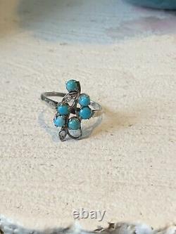 Beautiful Old Art Ring New Silver Turquoises Antique Vintage Silver Ring