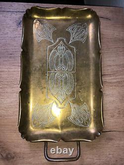 Beautiful Vintage ART NOUVEAU Brass Tray