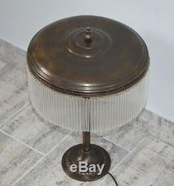 Bedside Lamp Office Glass Pampilles Art Deco Vintage Color Brass Copper