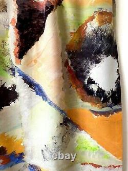 Big Foulard Square Silk Silk Abstract Art Multicolored State Neuf Hui-hui