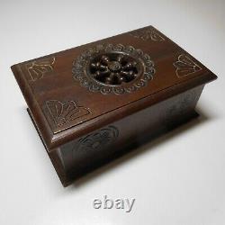 Box Jewelry Box Empty-pocket Marine Wood Sea Vintage Art Nouveau France N7702