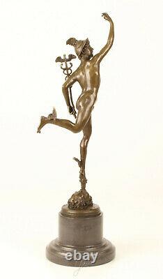 Bronze Sculpture God Mercur Luxury Gift Vintage Kunstskulpture 43 CM