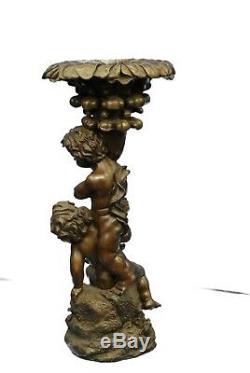 Bronze Statue Art Nouveau Style Vintage Two Playful Puti Cherub Lrg