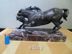 Bronze Statue Horse Art Nouveau Deco! Vintage Horse Bronze On Marble Base