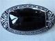 Brooch Onyx Silver Marcasite Art Deco Vintage New / Old New Silver Broch