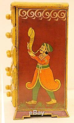 Cabinet Wood Hand Painted Home Decor Art Vintage Collection Of India Us7