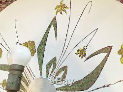 Ceiling Lamp Vintage Dome Acid Etched Glass Dome Chandelier Decor Art Nouveau