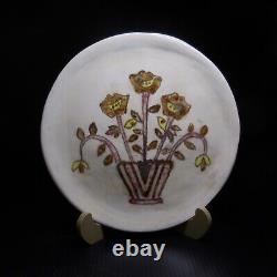 Ceramic Earthenware Plate Flat Bouquet Floral Vintage Art Nouveau France N7680