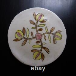 Ceramic Earthenware Plate Flat Fruit Flower Vintage Art Nouveau France N7679
