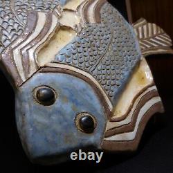 Ceramic Earthenware Tray Servant Fish Vintage Art Nouveau France N7681