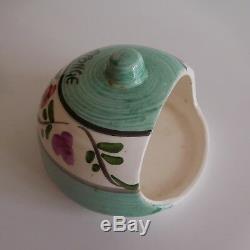 Ceramic Faience Sponge Handmade Design Art Nouveau Vintage Deco France N3131
