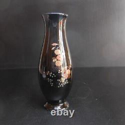 Ceramic Vase Porcelain Black Flower Gold Gold Gold Fine Vintage Art Nouveau N7419