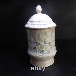 Ceramic pottery vintage Art Nouveau handmade Faience container France N7635